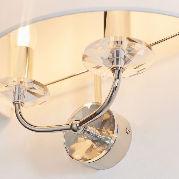 Lampa ścienna Nixon - Endon Lighting - srebrna, biała