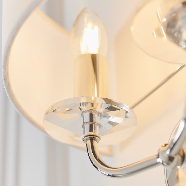 Lampa ścienna Nixon - Endon Lighting - srebrna, biała