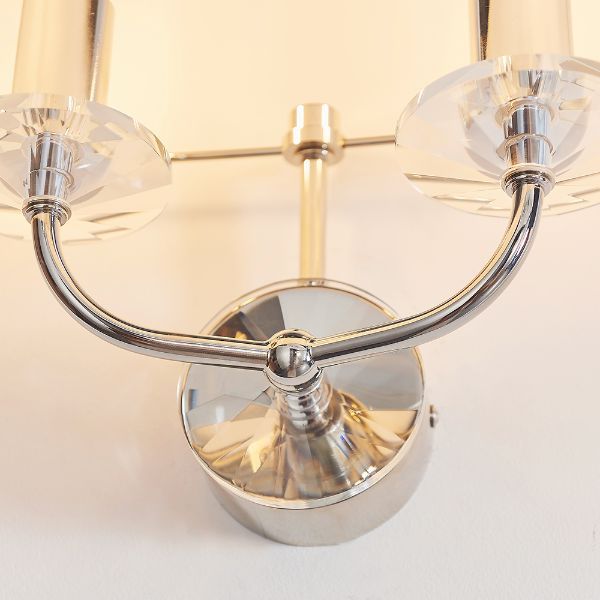 Lampa ścienna Nixon - Endon Lighting - srebrna, biała