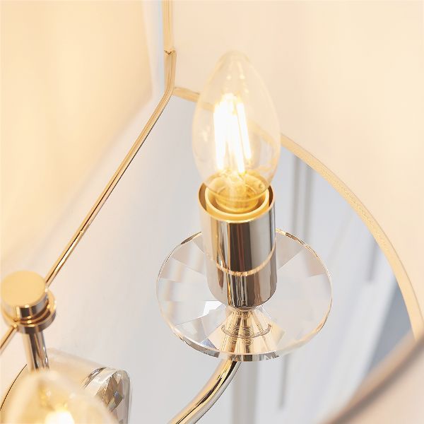 Lampa ścienna Nixon - Endon Lighting - srebrna, biała