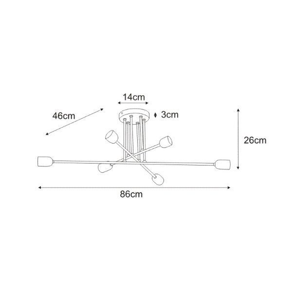 Lampa sufitowa Sitya - czarna, duża