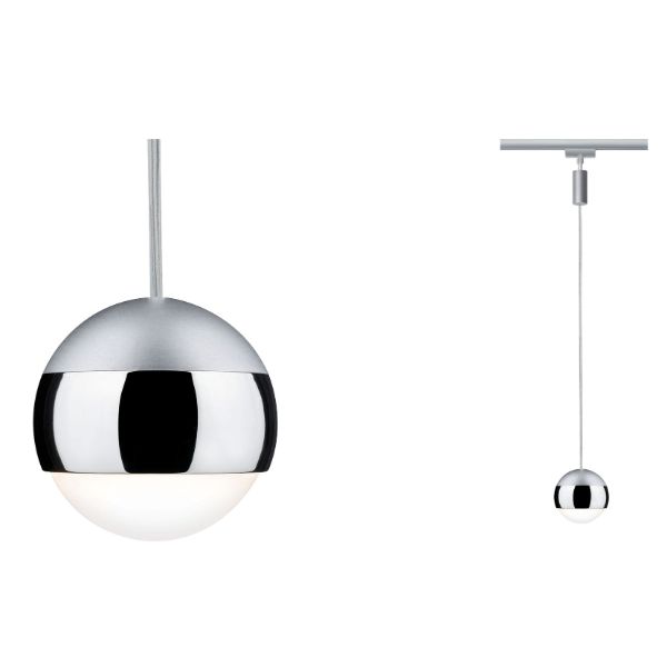 Lampa wisząca Capsule II - chrom, system szynowy