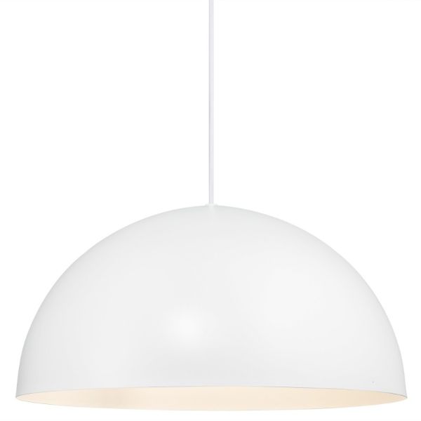 biała lampa wisząca w stylu nowoczesnym do salonu