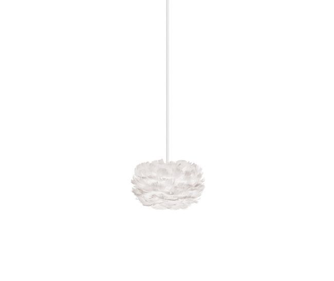 Biała lampa wisząca Eos XS - Umage - naturalne pióra