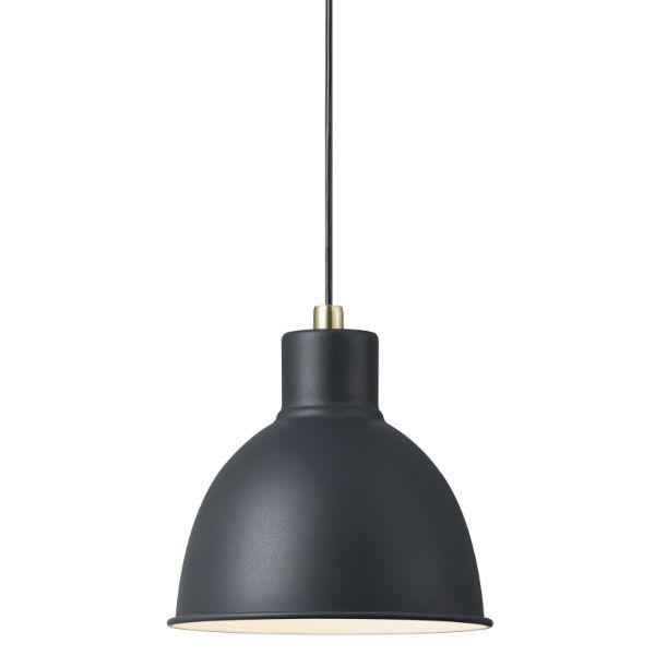 industrialna lampa wisząca z czarnym kloszem
