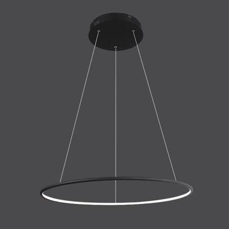 czarna lampa wisząca ring led nowoczesna