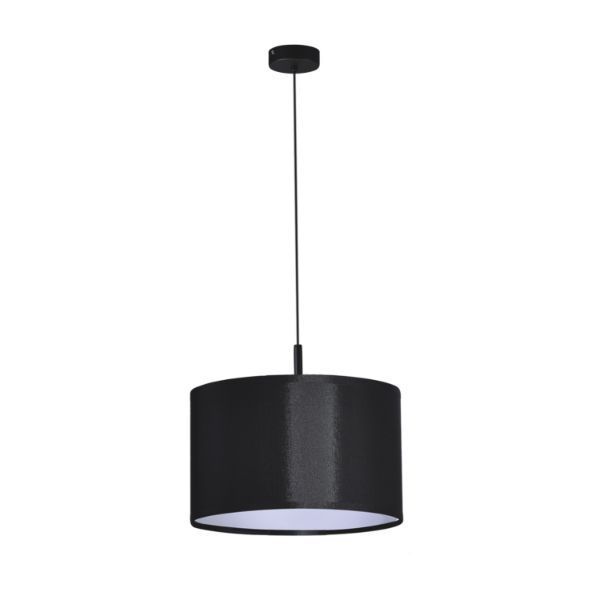 czarna lampa wisząca z abażurem