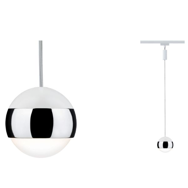 Nieduża lampa wisząca Capsule II - biała, system szynowy