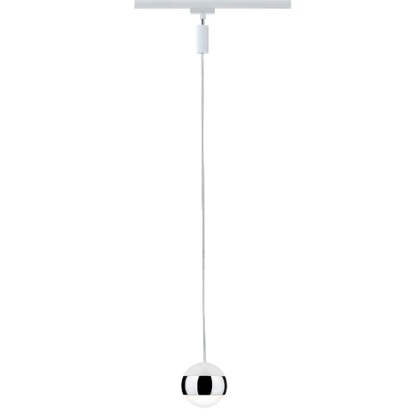 Nieduża lampa wisząca Capsule II - biała, system szynowy