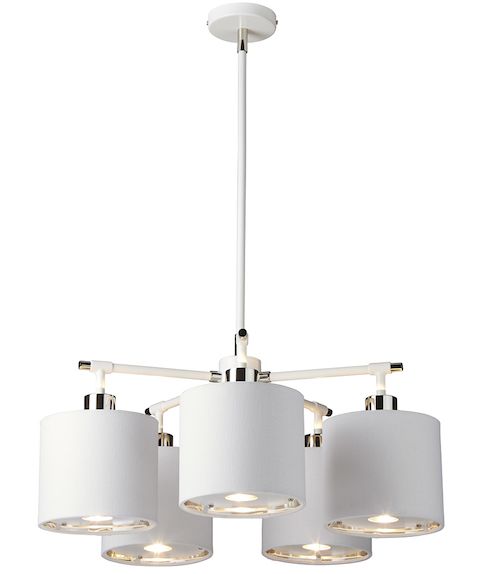 Biały żyrandol Modern - 5 kloszy - nowoczesny salon