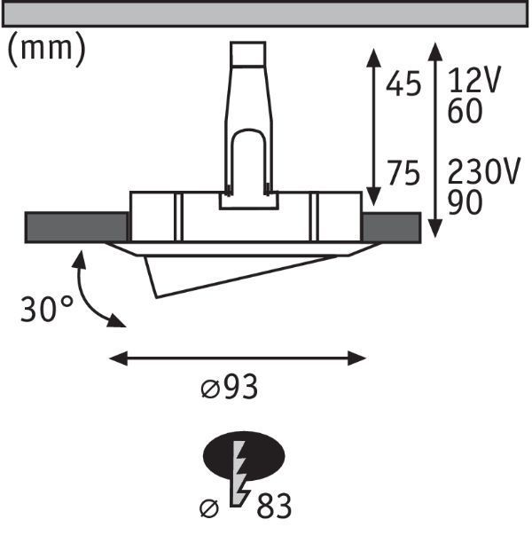 Okrągłe oczko sufitowe Nova - IP65 - lampa do łazienki