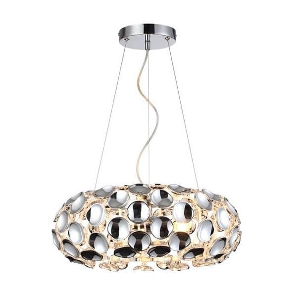 Srebrna lampa wisząca Ferrara - do salonu new hampton