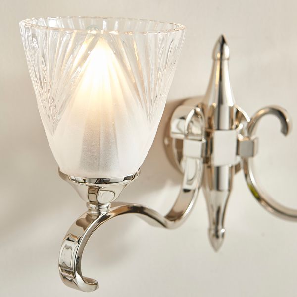 Stylowa lampa ścienna Columbia - Interiors - metal, szkło