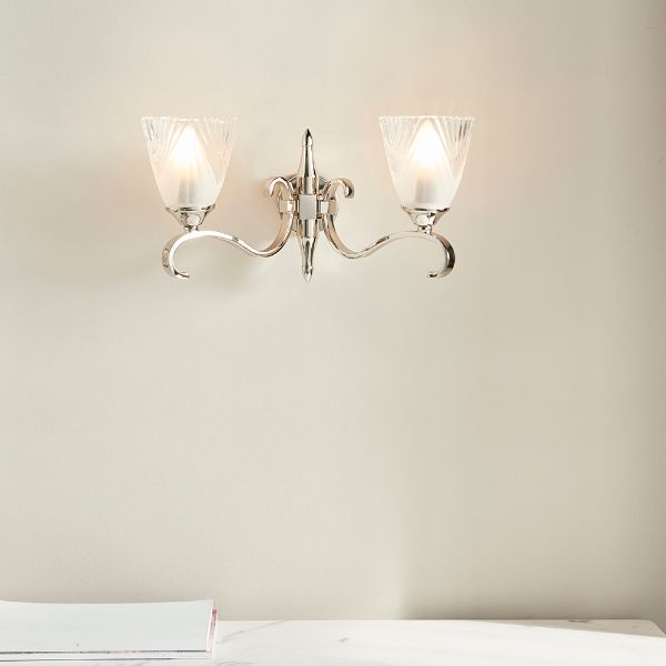 Stylowa lampa ścienna Columbia - Interiors - metal, szkło