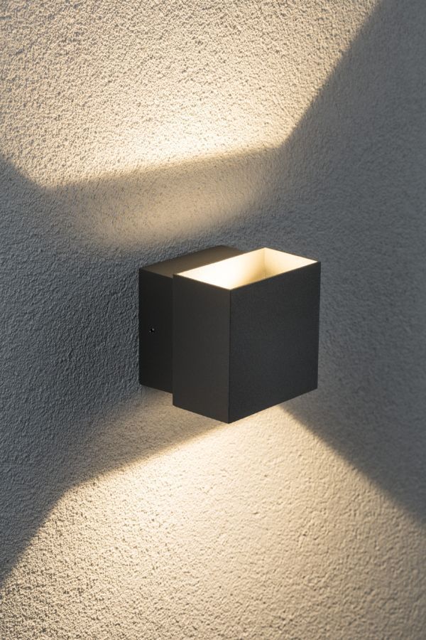 Szary kinkiet zewnętrzny Cybo - IP65 na elewację domu