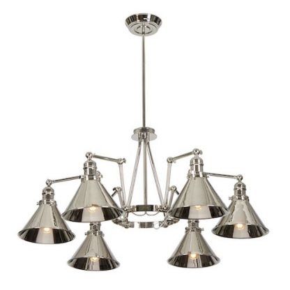 srebrna stalowa lampa połysk - do salonu i kuchni