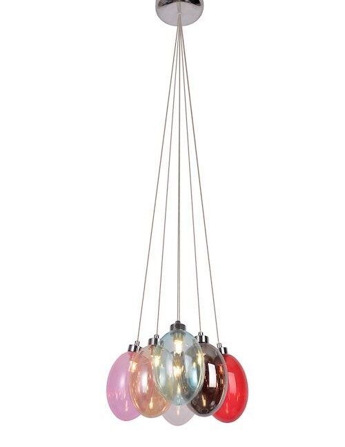 Kolorowa szklana lampa Lukka - 6 kloszy szklanych