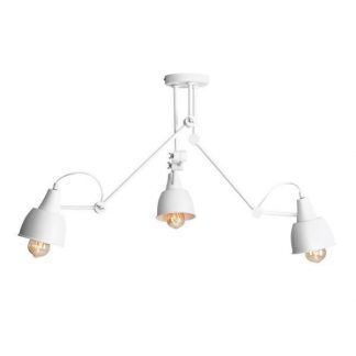 Biały, loftowy żyrandol Aida, metalowy, 3 punkty świetlne, regulowane klosze, do salonu, jadalni.