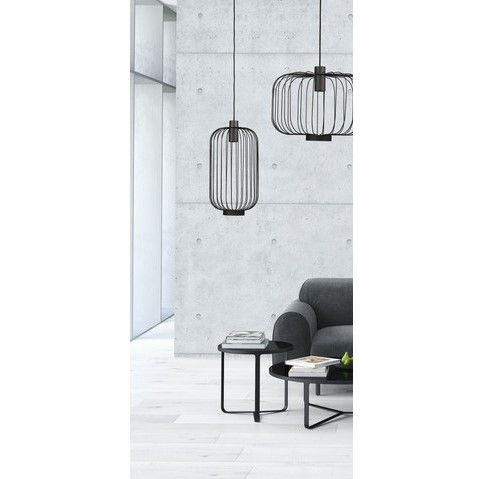 Czarna lampa wisząca Cage - druciane klosze