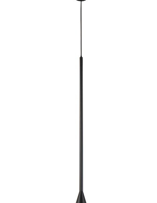 Podłużna lampa wisząca Tucson - czarna szpilka do salonu