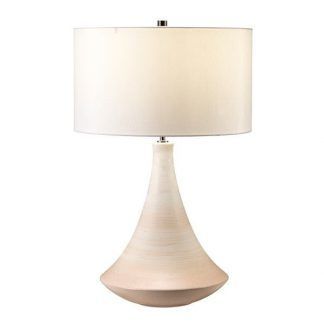 kremowa lampa stołowa z abażurem elegancka