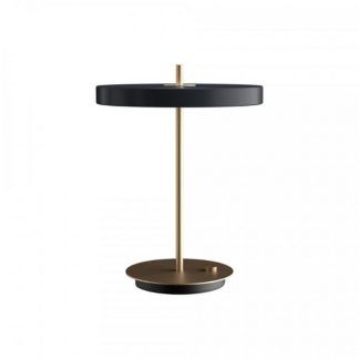Lampa stołowa Asteria - antracytowa płaska LED do sypialni