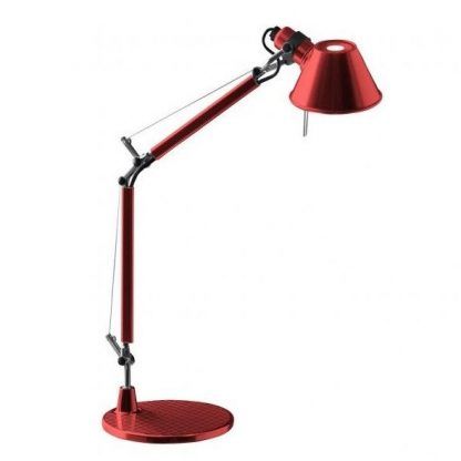 czerwona nowoczesna lampa do biura regulowana