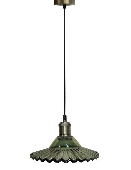 Lampa wisząca Geneva z zielonym kloszem