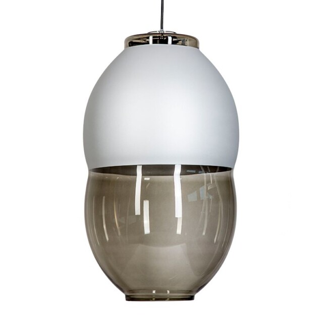 Lampa wisząca Miranda Long - szklana, srebrny element