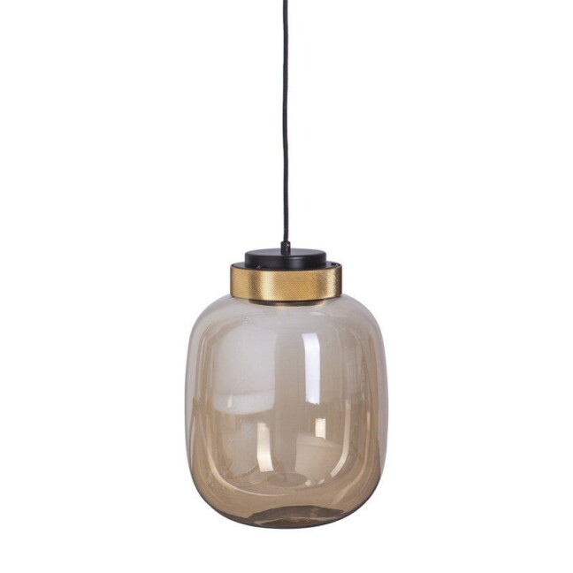 beżowa lampa ze złotymi detalami