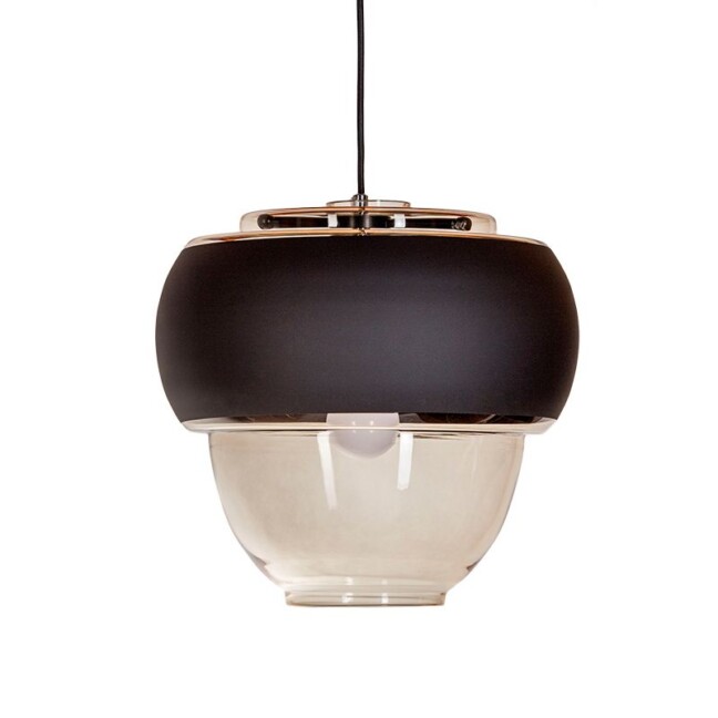 Bursztynowa lampa wisząca Ariel Wide - nad stół w kuchni i jadalni