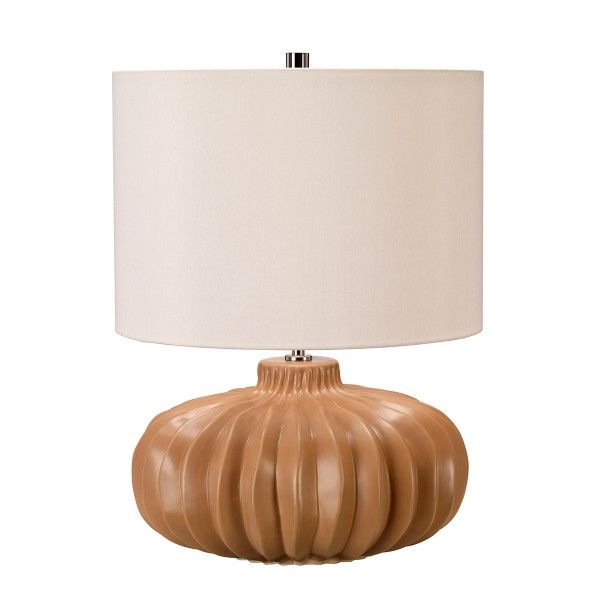 beżowa lampa stołowa z abażurem klasyczna