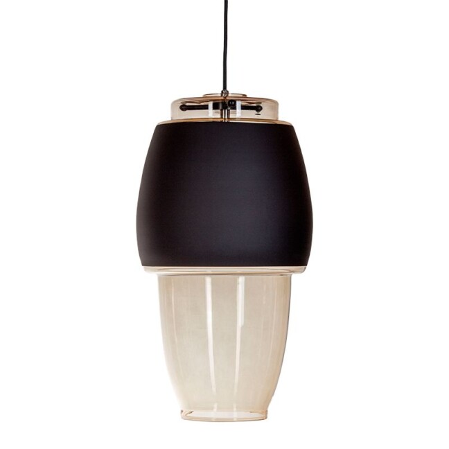 Czarna lampa wisząca Ariel Long - ozdobna do salonu nad stół