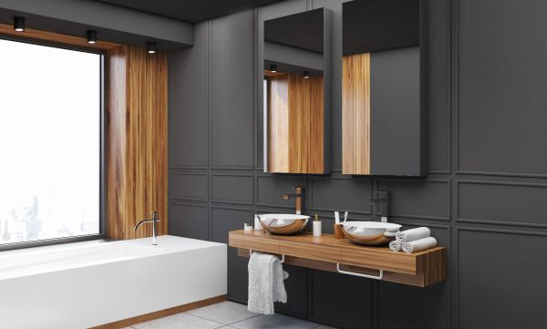 Czarna tuba - lampa sufitowa Faro - IP65 do łazienki