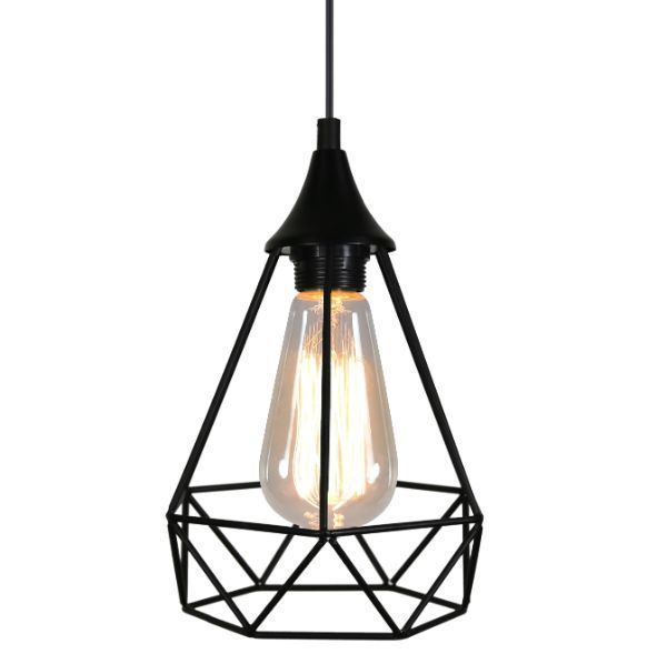 Druciana lampa wisząca Graf - z dekoracyjną żarówką