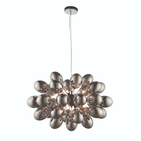 Efektowna lampa wisząca Infinity - srebrne szklane kule
