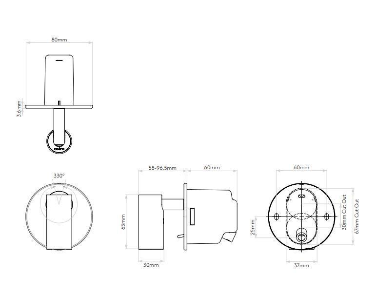 Kinkiet Micro Recess Switched do czytania