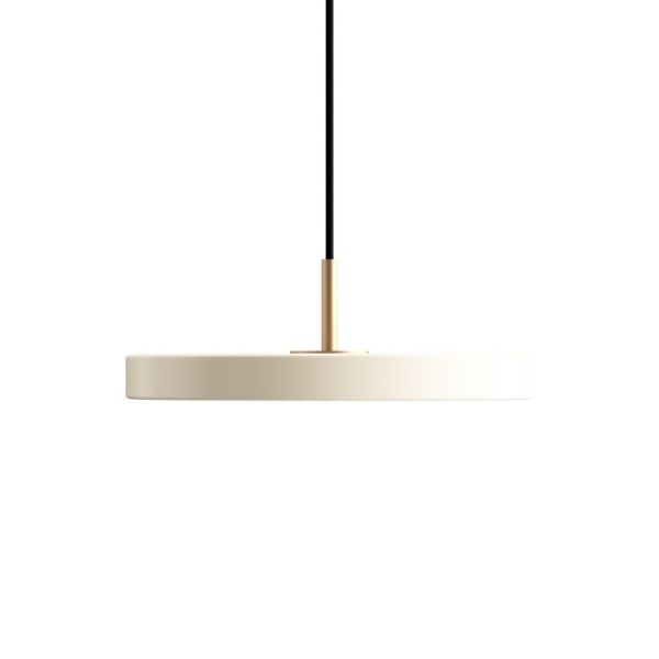 Lampa Asteria Mini - płaski biały klosz LED do salonu i jadalni