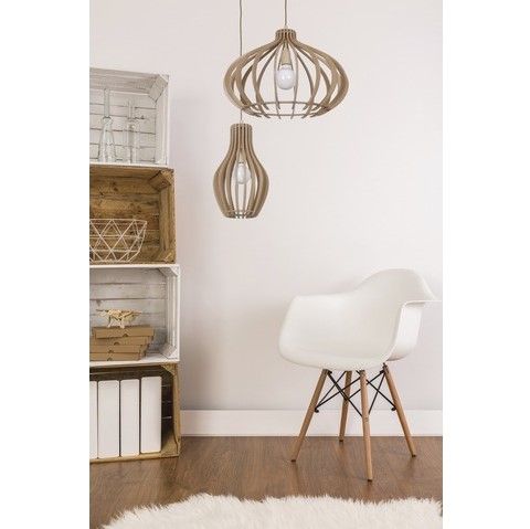 Lampa wisząca Ika - naturalne drewno