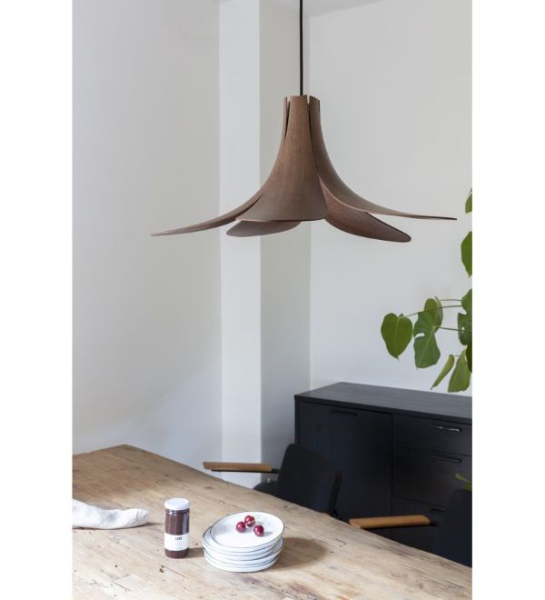 Lampa wisząca Jazz - ciemny dąb - płatki - salon i jadalnia
