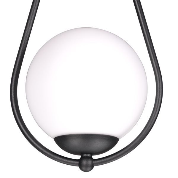 Lampa wisząca kula Neve - w stalowej ramie do salonu