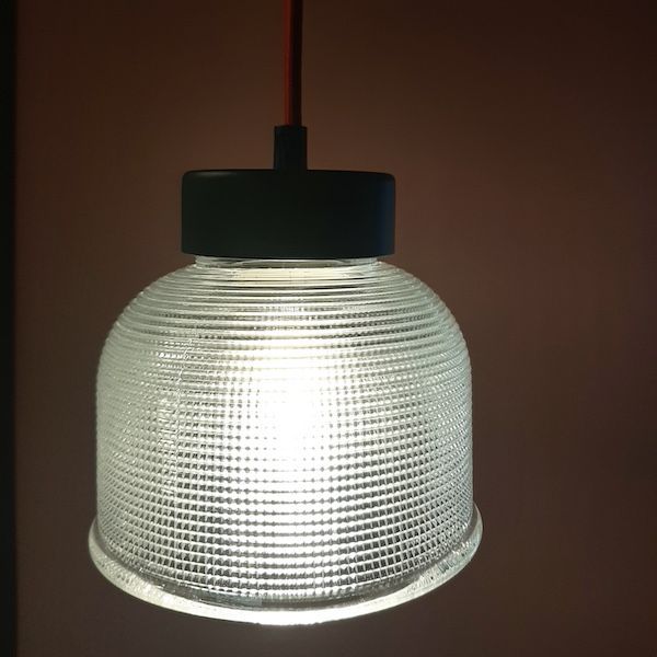 Lampa wisząca ze szkła ryflowanego Liverpool