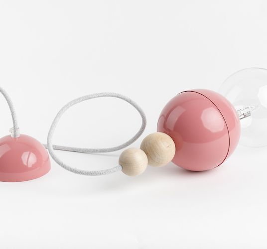 Lampa z żarówką na kablu Loft Bala - wisząca różowa dla dziewczynki