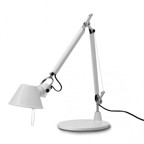 nowoczesna biała regulowana lampa biurkowa