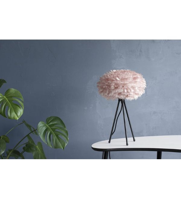 Różowa lampa wisząca Eos S - naturalne pióra - pasuje do lampy stołowej