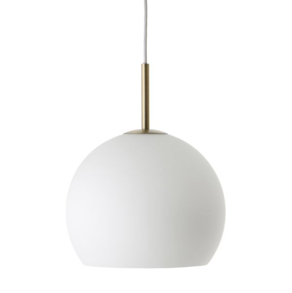 Szklana lampa wisząca Ball S - biała do nowoczesnego salonu i kuchni