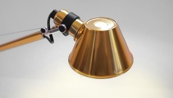 Złota lampa biurkowa Tolomeo Micro Tavolo - do sypialni dla dziecka