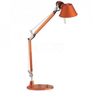 pomarańczowa lampa biurkowa połysk nowoczesna