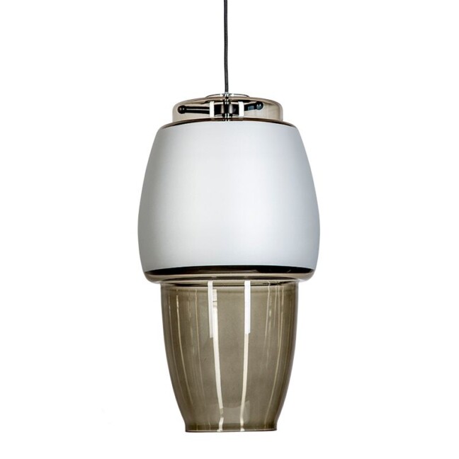 Szklana lampa wisząca Ariel Long - nad niewielki stolik w salonie