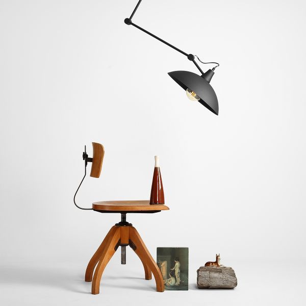 Czarna lampa sufitowa Melos - industrialna regulowana